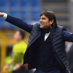 Antonio Conte, tecnico nerazzurro, durante il derby contro il Milan