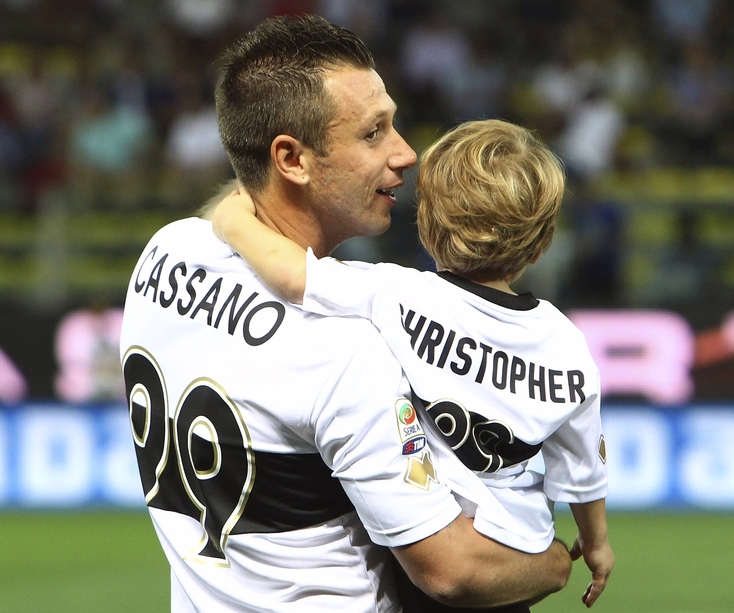 Antonio Cassano con il figlio Christopher