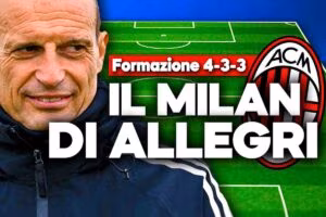 La formazione del Milan con Allegri in panchina.