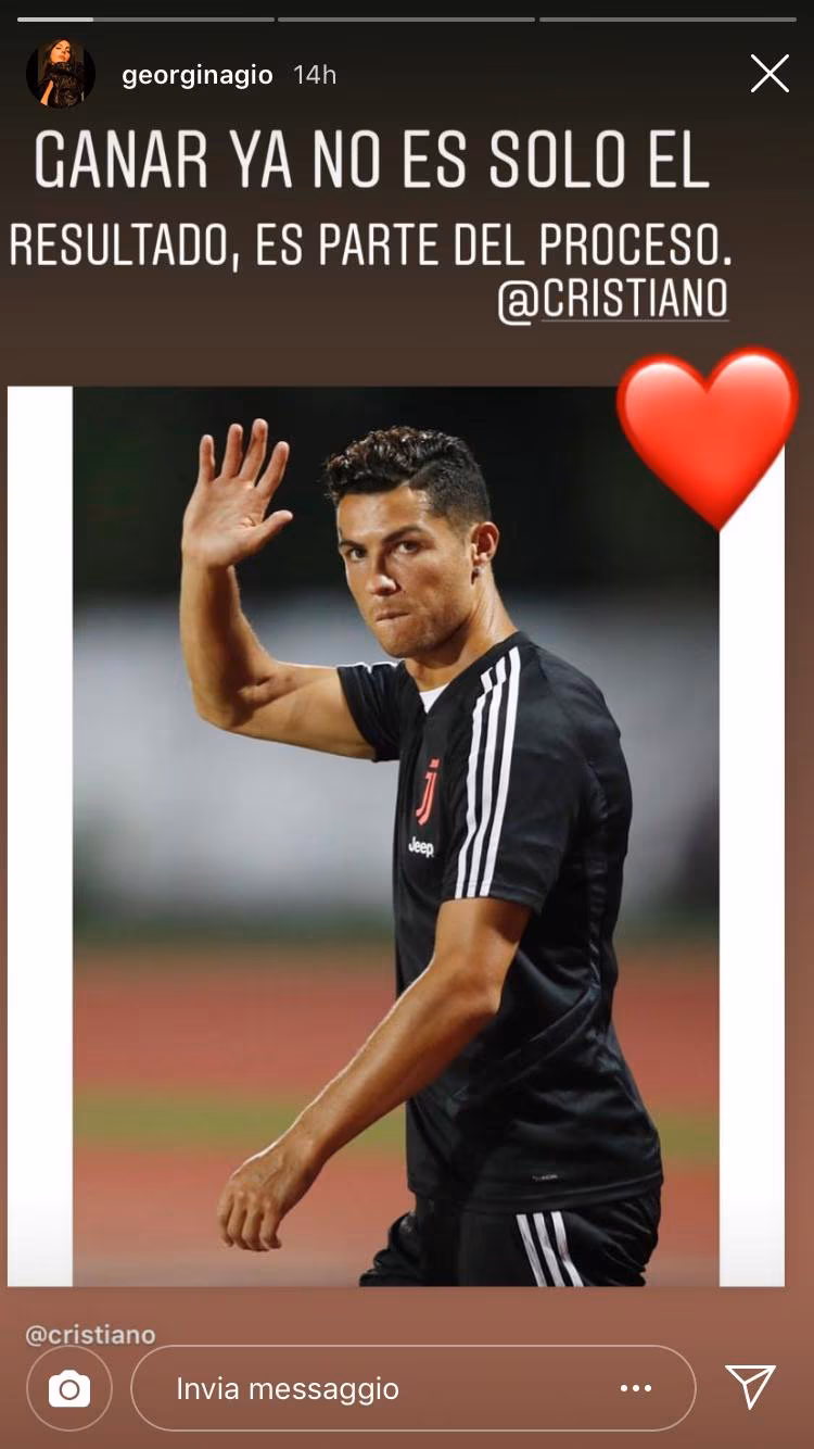 Georgina esulta per Ronaldo