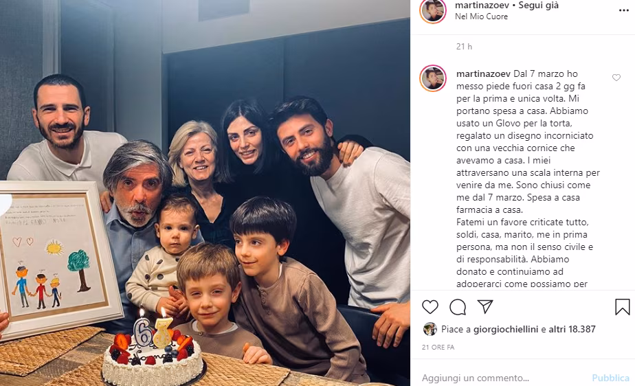 Il post della moglie di Bonucci