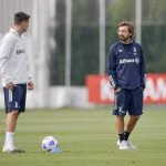 Pirlo in allenamento con Morata