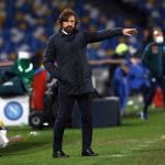 L'allenatore della Juve Andrea Pirlo da indicazioni durante una gara