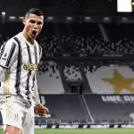Il fenomeno della Juve Cristiano Ronaldo mentre esulta dopo aver realizzato un gol