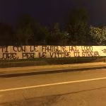 Striscione dei tifosi juventini