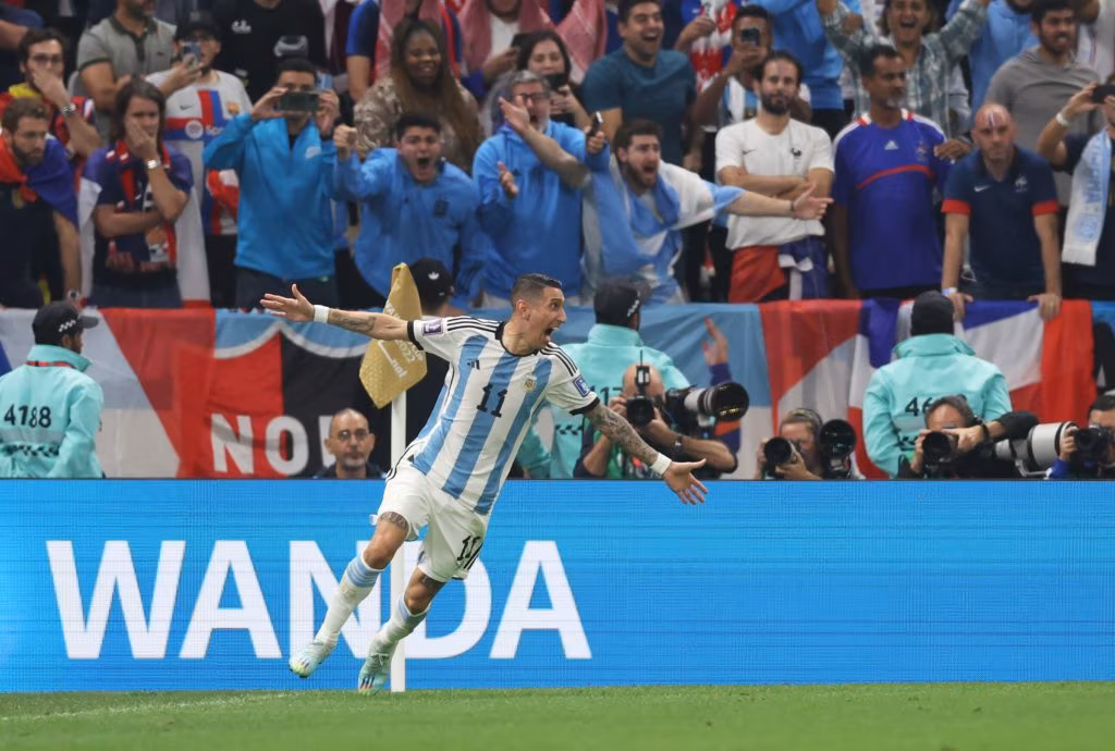 Angel Di Maria in gol nella finale del Mondiale