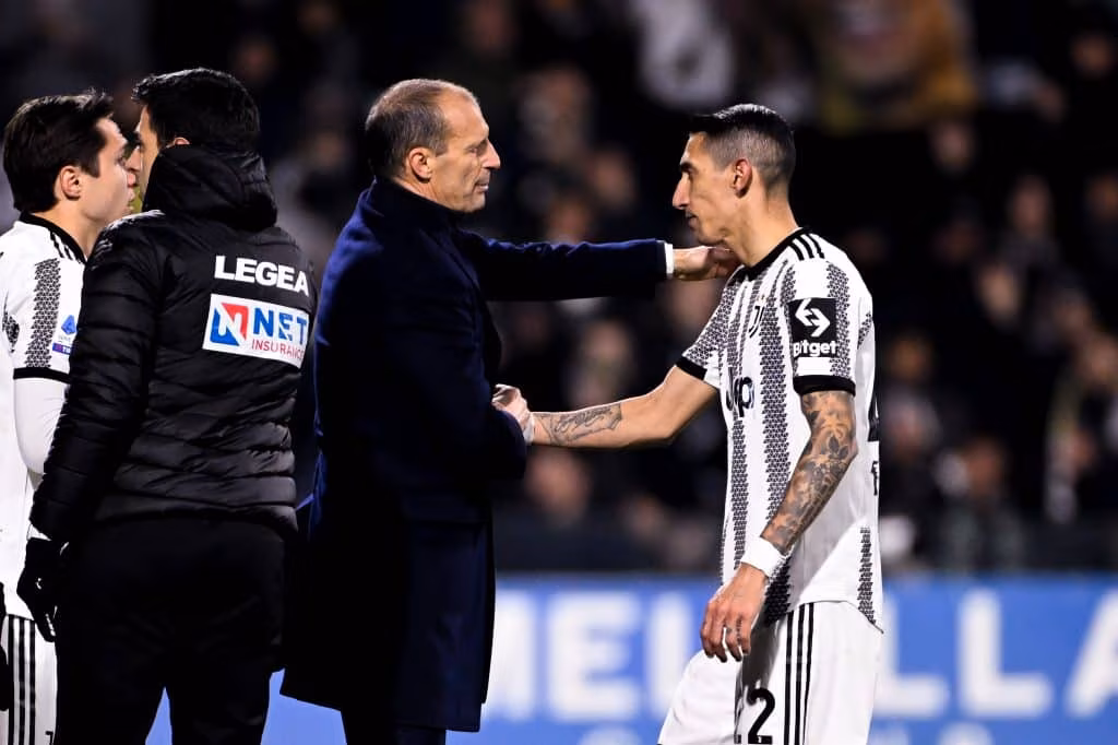 Angel Di Maria e Massimiliano Allegri