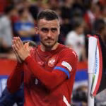 Il giocatore della Juve Filip Kostic con la maglia della Serbia