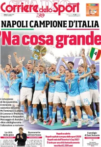 prima pagina Corriere dello Sport 24-5-25
