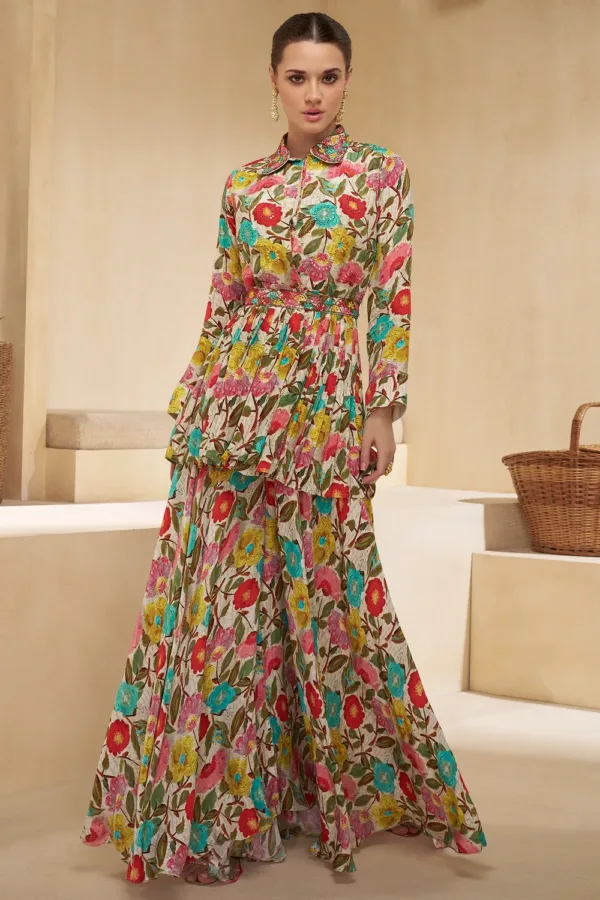 strapless open back dress Stunning Indo Western Party Wear Dress PC2456 – PriyankasCollection main image 0