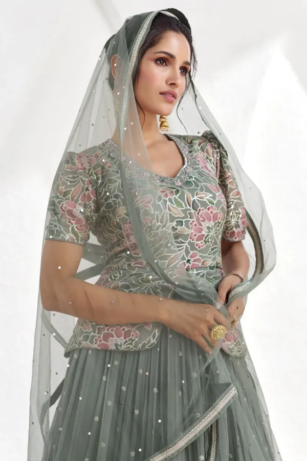 grey indo western dress Chic White and Grey Printed Chiffon Dress