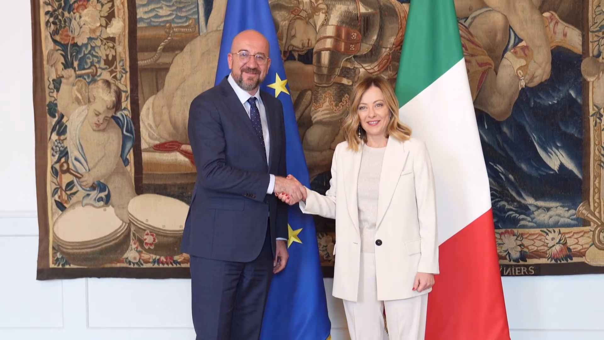 Michel incontra Meloni a Palazzo Chigi