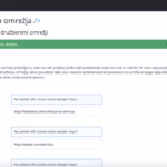 Dodajanje povezav družbenih omrežij.