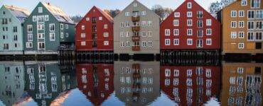 multicolored village wallpaper