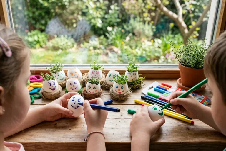 Zeleni možici iz jajčnih lupin na domačem oknu