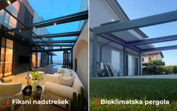 Fiksni nadstrešek ali pergola