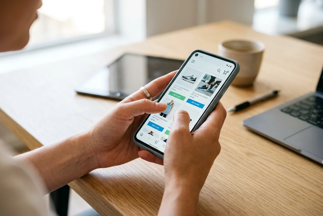 Prikaz optimizacije uporabniškega vmesnika na zaslonu pametnega telefona