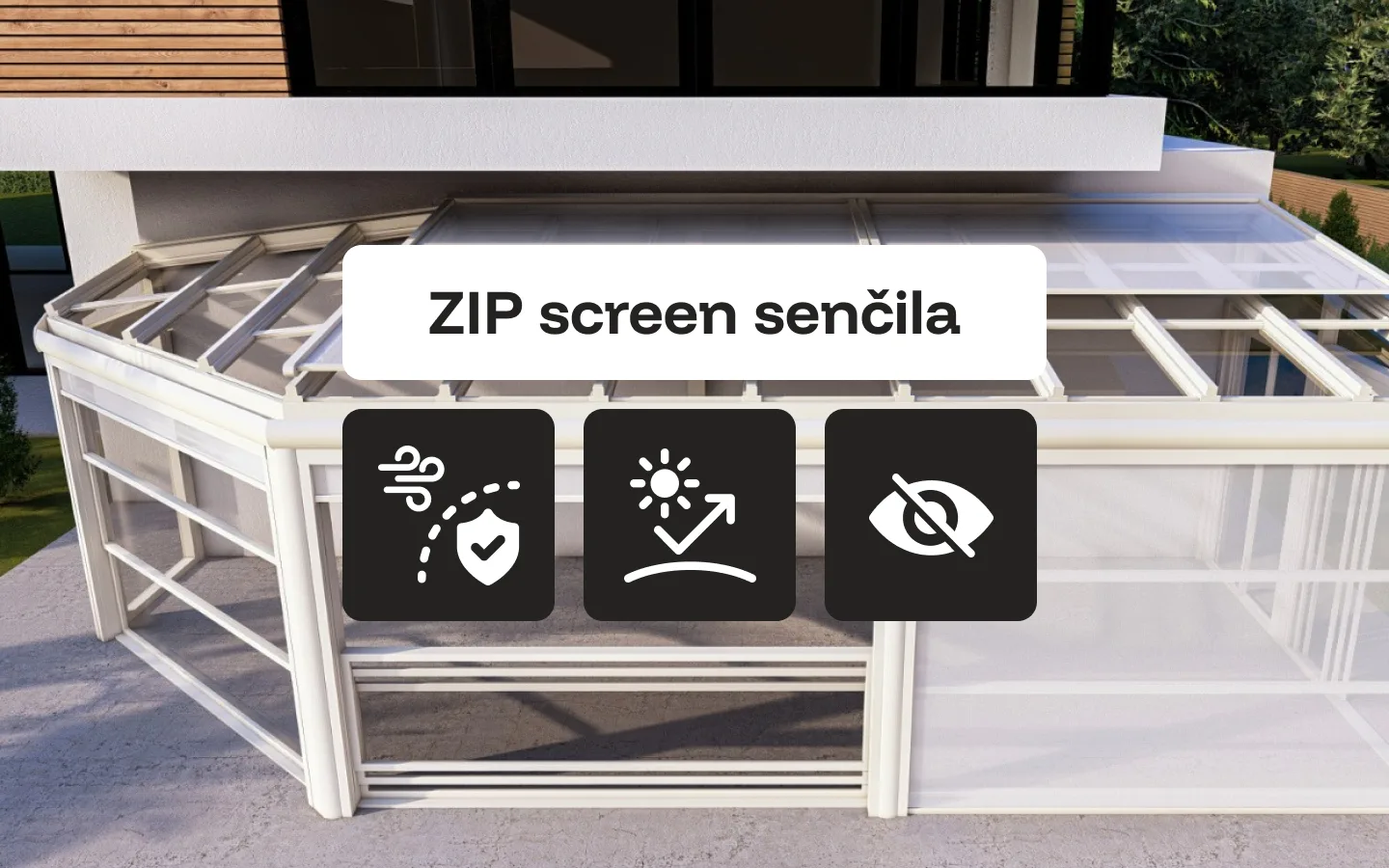 ZIP screen senčila: več udobja na terasi tudi ob vetru in močnem soncu