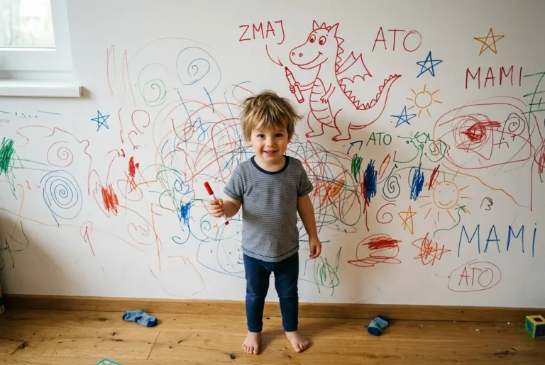 Zakaj otrok ob porisani steni krivdo zvali na zmaja