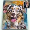 Custom Pet Portrait Oil Painting Canvas Print - 11x14 and 16x20 inches