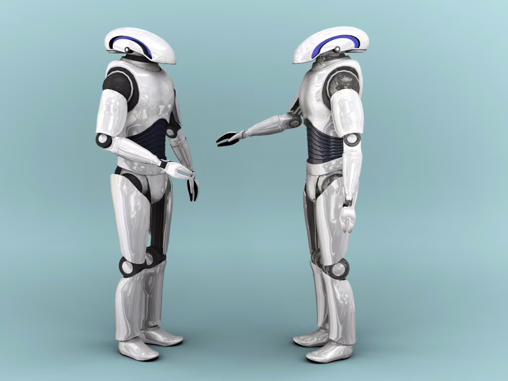 Due robot che parlano tra di loro