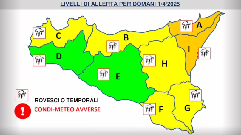 allerta meteo sicilia 1 aprile 2025