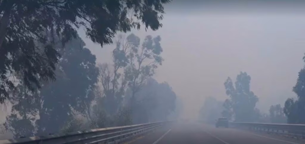 fuoco autostrada catania
