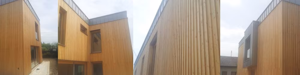 lesena fasada s pokrivnimi letvicami