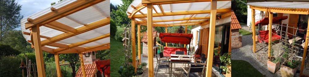 lesena polkrožna pergola