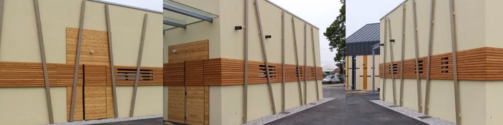 lesena fasada s točkovnim sidranjem