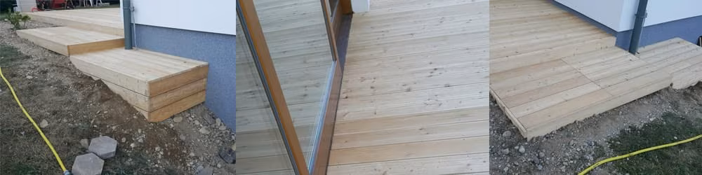 lesena terasa sibirski macesen več nivojev