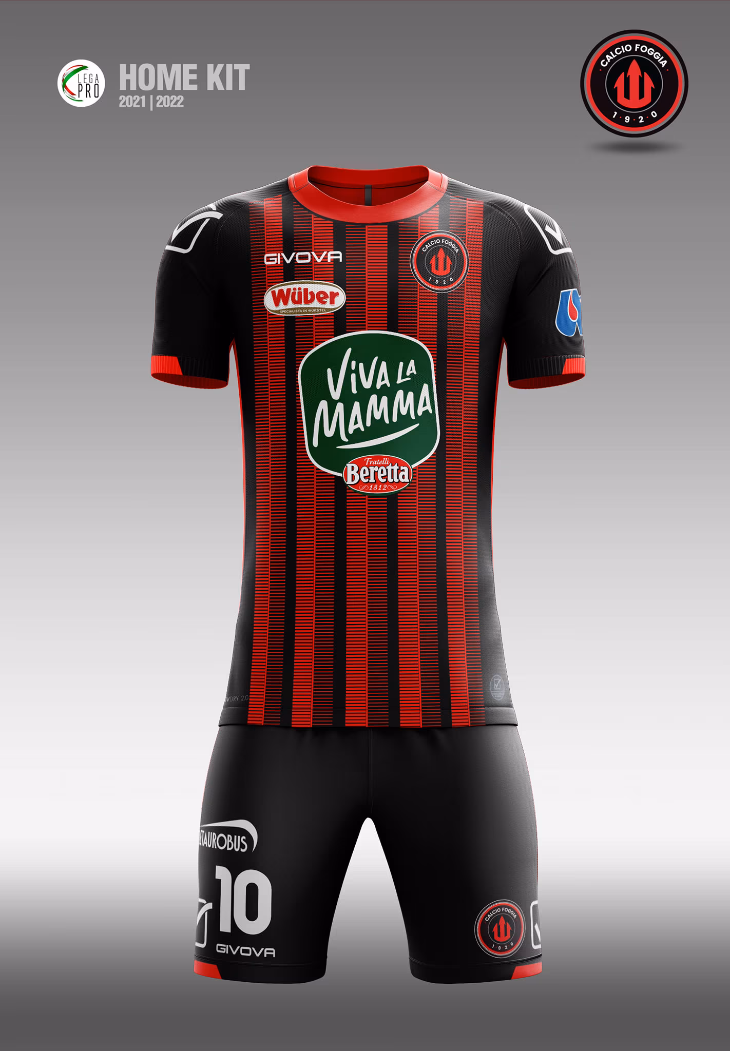 Home Kit Calcio Foggia 1920, stagione 2021/2022
