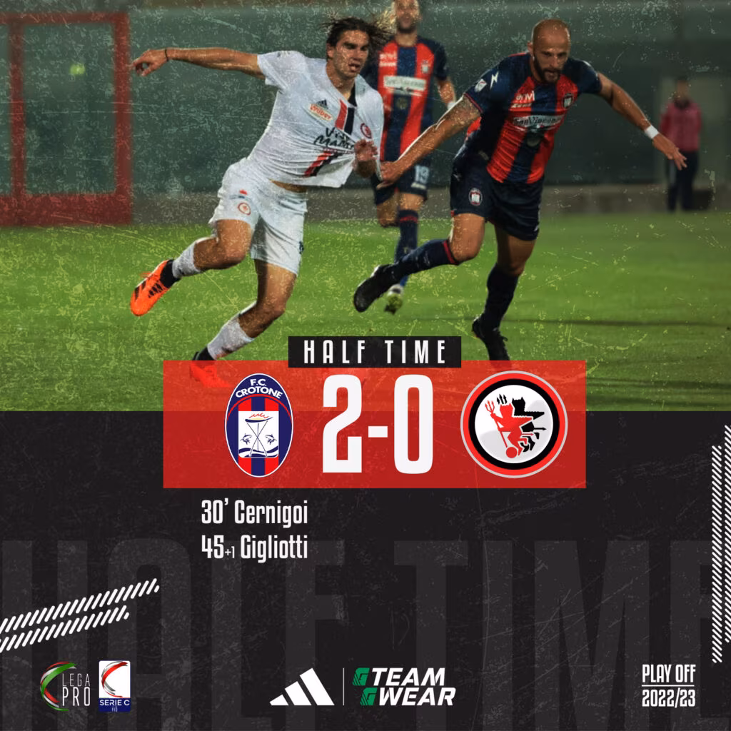 Crotone-Foggia 2-0 all'intervallo