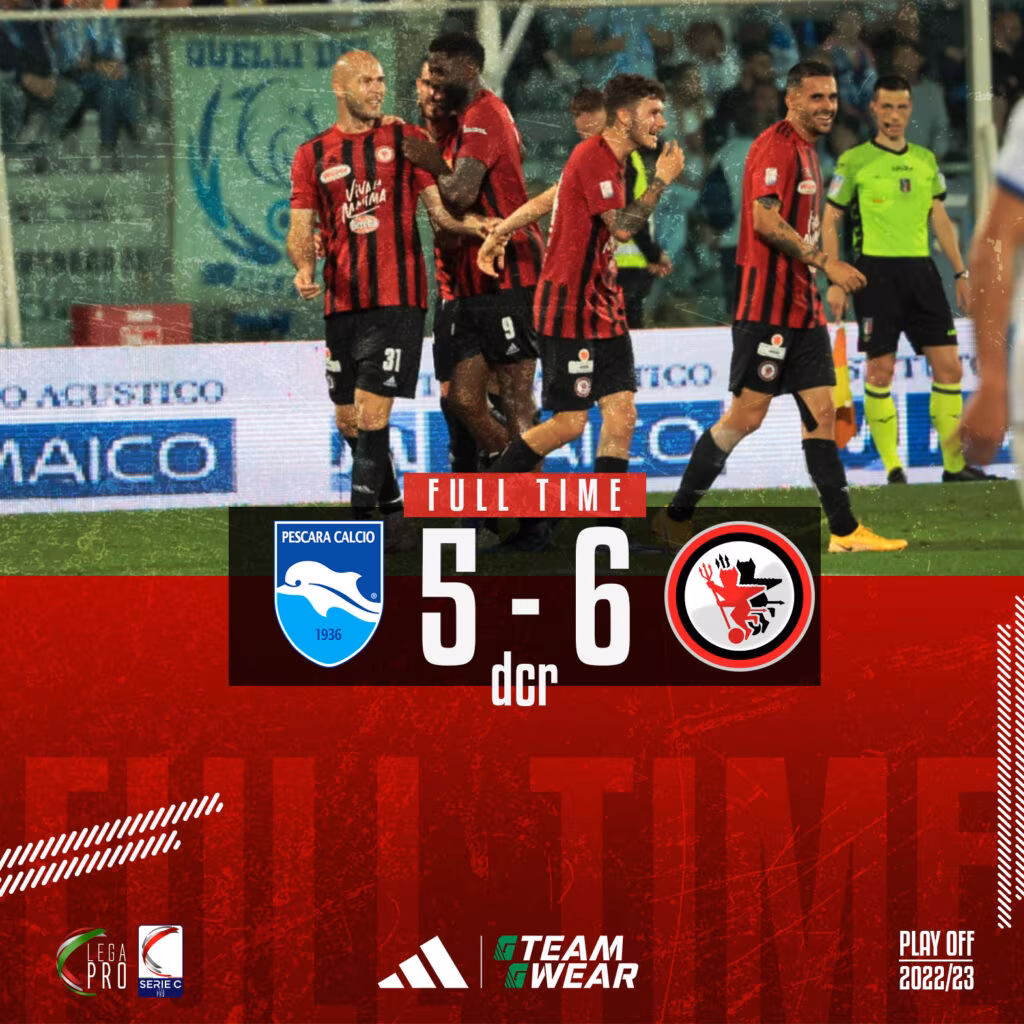 Pescara-Foggia 5-6 dopo i calci di rigore