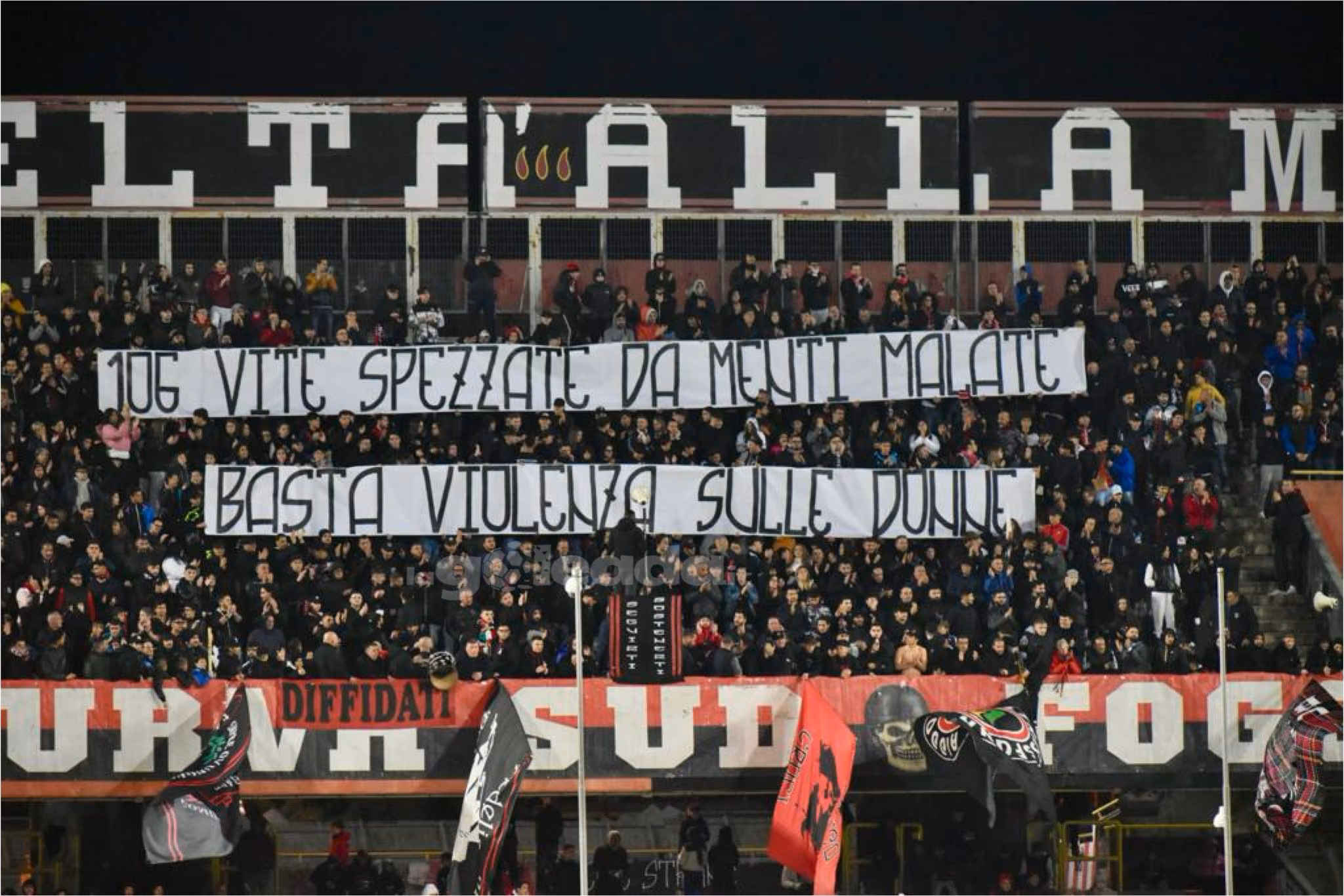 No alla violenza sulle donne Curva Sud Foggia