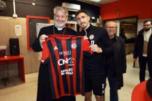 Mons. Ferretti e capitan Rizzo, crediti: Calcio Foggia/Antonellis