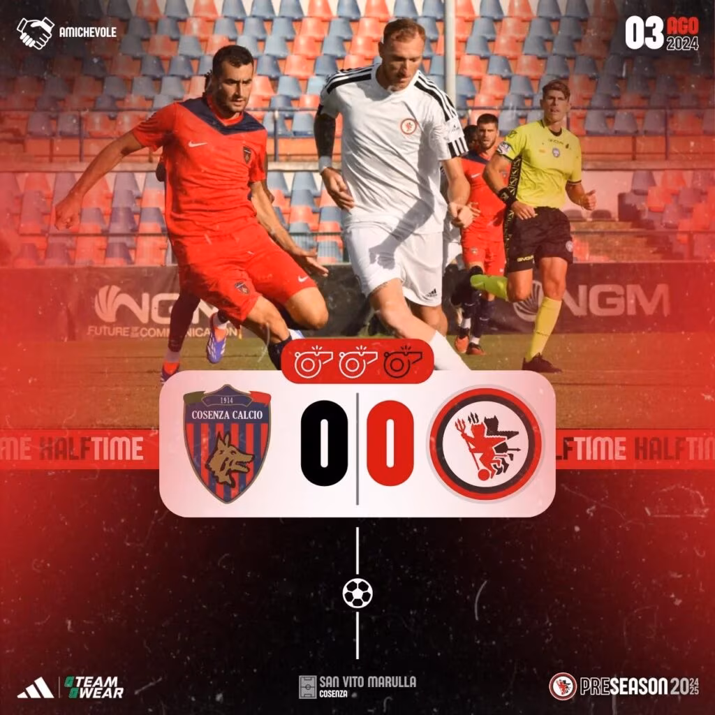 Cosenza-Foggia 0-0 all'intervallo