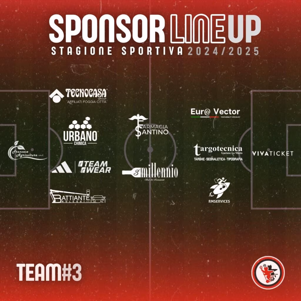 Team 3 Foggia sponsor partner 2024/25
