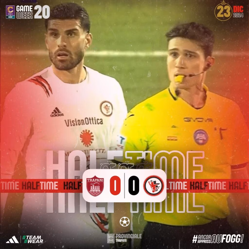 Trapani-Foggia 0-0 all'intervallo