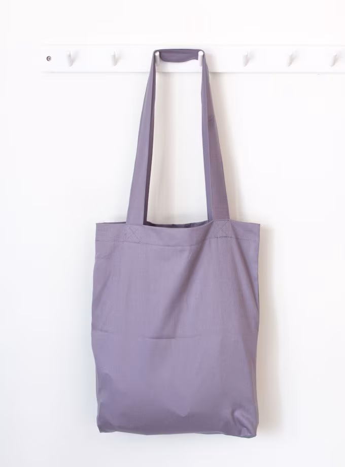 Nakışlı Tek Kollu Alışveriş Çantaları- LAVANTA