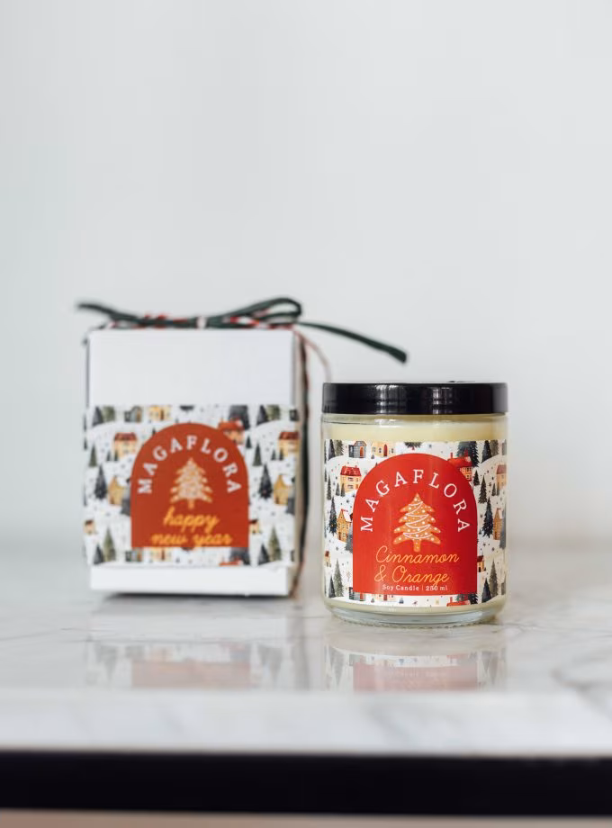 Yeni Yıl Cinnamon-Orange Soya Wax Mum