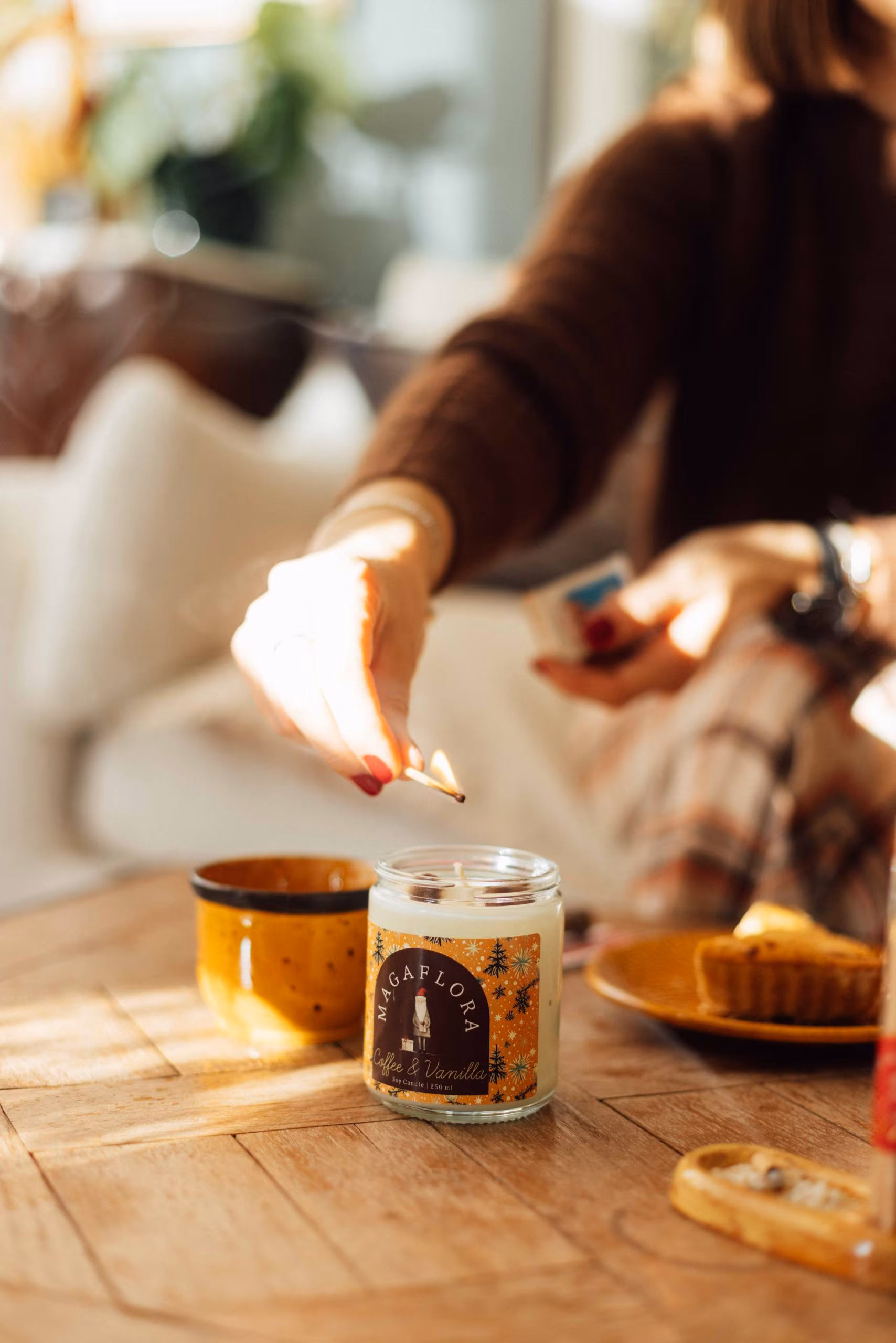 Yeni Yıl Coffee-Vanilla Soya Wax Mum - Görsel 4