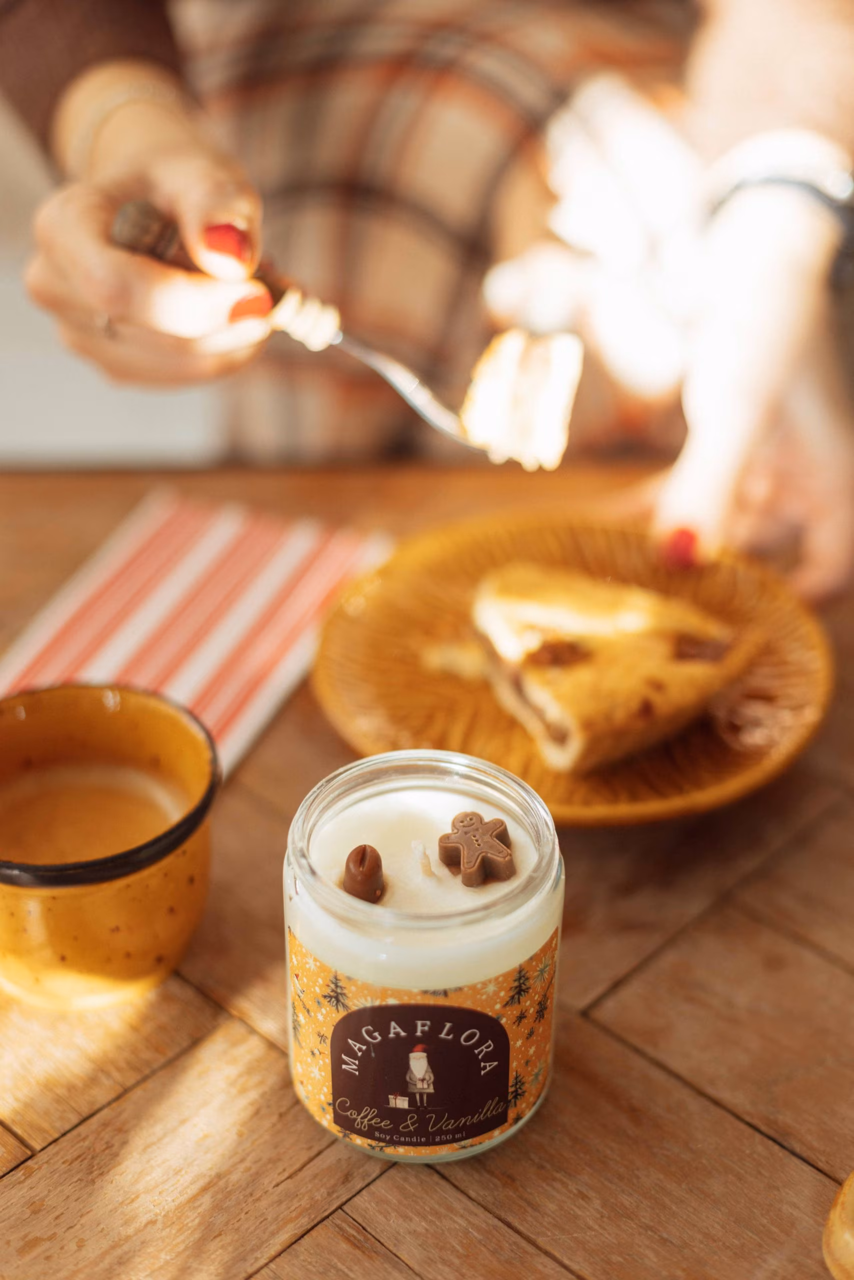 Yeni Yıl Coffee-Vanilla Soya Wax Mum - Görsel 5