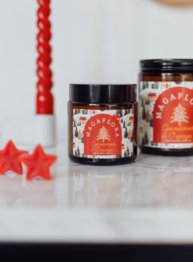 Yeni Yıl Cinnamon-Orange Soya Wax Mum