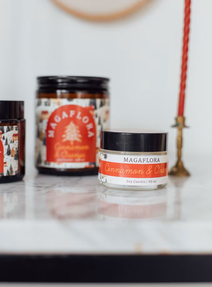 Yeni Yıl Cinnamon-Orange Soya Wax Mum