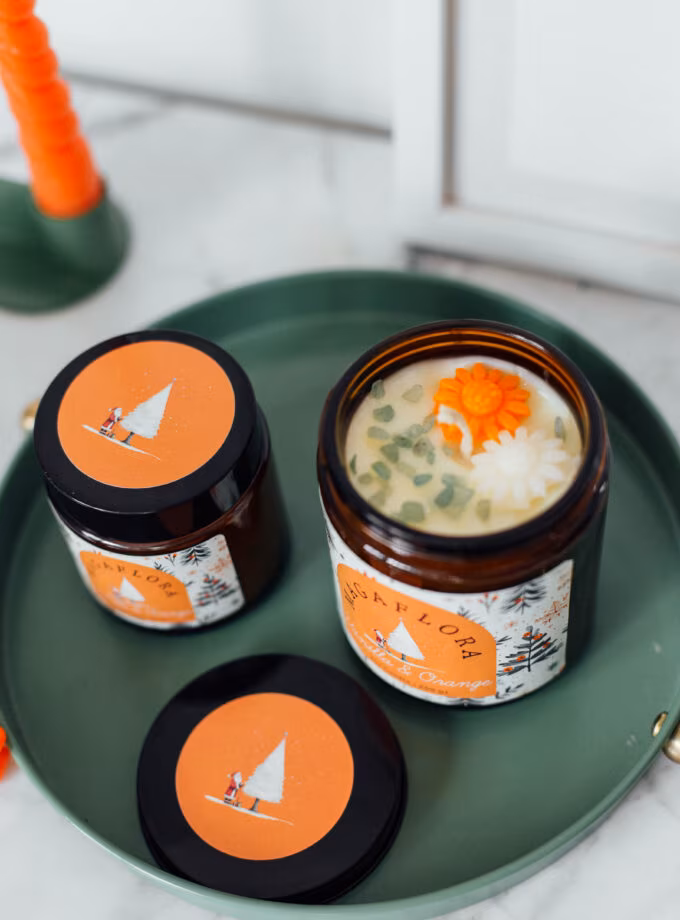 Yeni Yıl Vanilla-Orange Soya Wax Mum