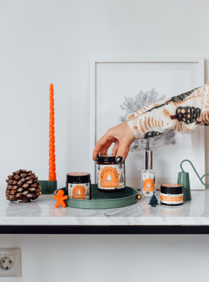 Yeni Yıl Vanilla-Orange Soya Wax Mum