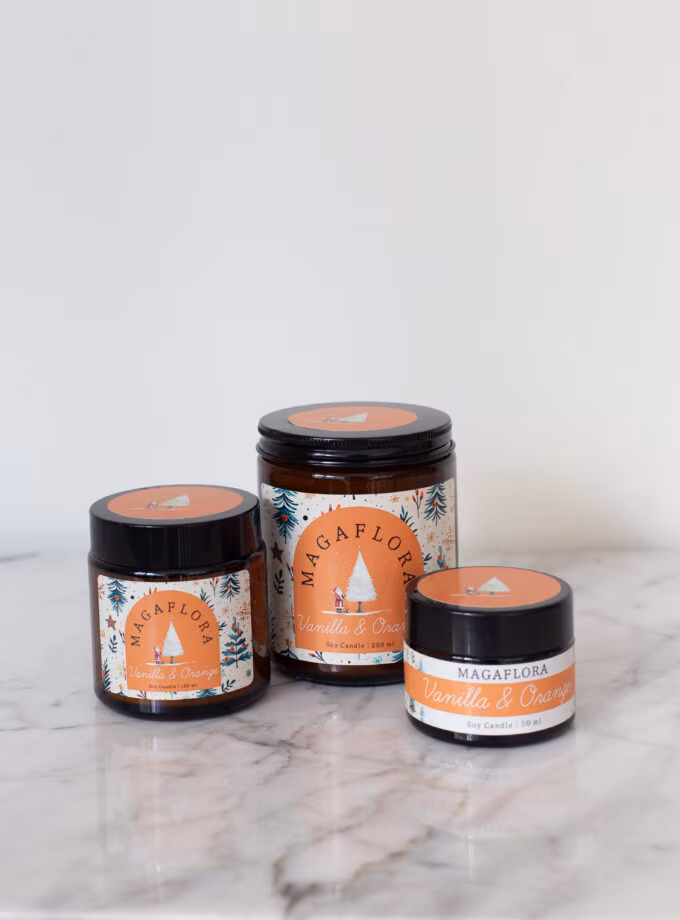 Yeni Yıl Vanilla-Orange Soya Wax Mum