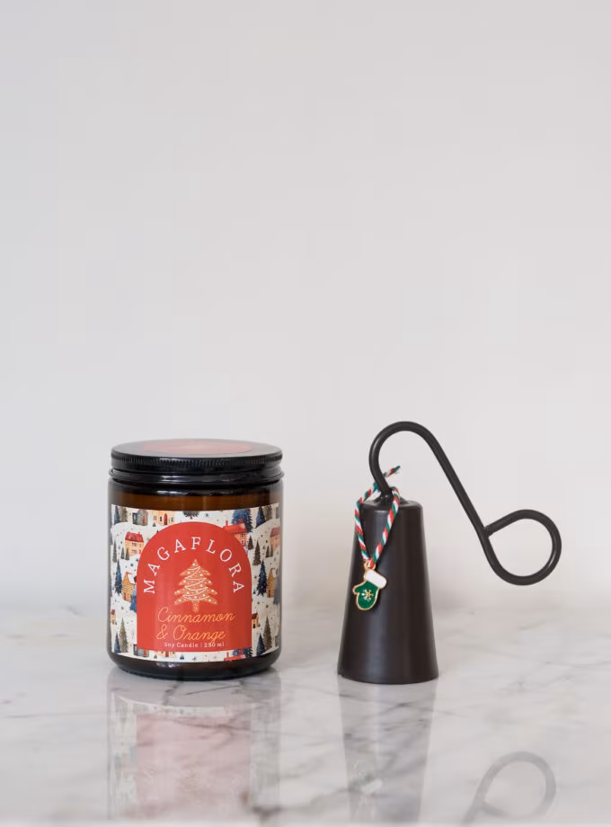 Yeni Yıl İkilisi 250 ML Mum ve Koyu Kahve Mum Söndürücü