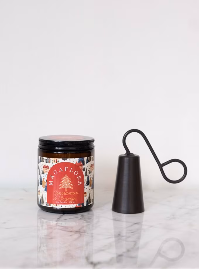 Yeni Yıl İkilisi 250 ML Mum ve Koyu Kahve Mum Söndürücü